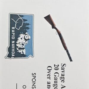 Rapid NAVHDA gun raffle ticket for Savage Arms Stevens 555 20 gauge over and under shotgun sponsored by Rapid NAVHDA with $20 entry and limited tickets available